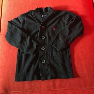 Polo Ralph Lauren Black V-Neck Cardigan. Size 5