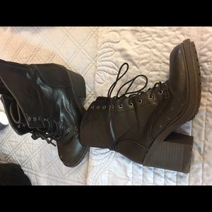 Forever 21 Heeled Combat Boots
