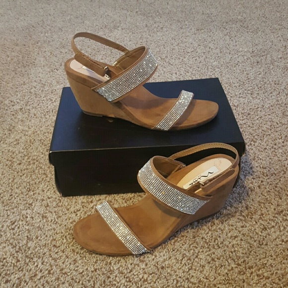 Brown and silver sparkly dress shoes