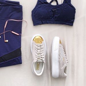 Suede platform gold Puma Shoes