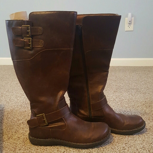 Brown knee-high boots