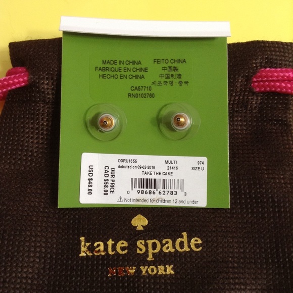 Brand New Kate Spade Cupcake Studs Earrings - Picture 3 of 3