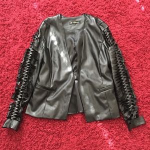 Peplum Vegan Leather Jacket