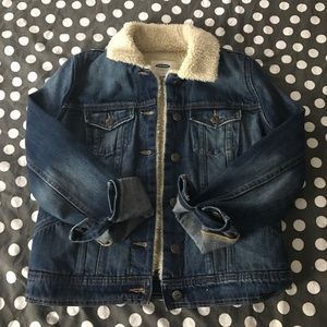 Sherpa-Lined Denim Jacket