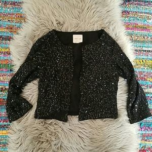 silence + noise Black Sequin Cardigan Size Med