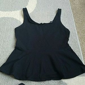 Black Express Peplum Tank Top, size medium