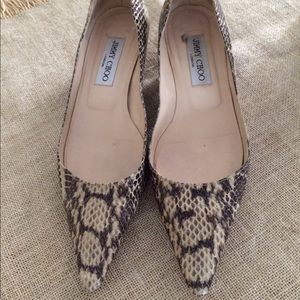 Jimmy Choo Snakeskin 1 inch pumps