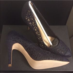 Carmen Marc Valvo Calzature blue navy heel pump