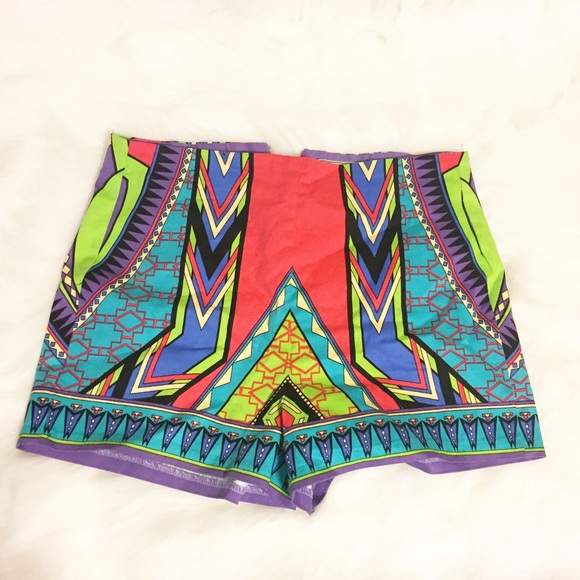 Tribal Print High Waist Short by Flying Tomato