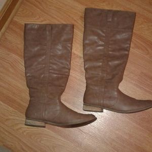 Tall taupe riding boots