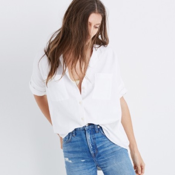Madewell Tops - Madewell white cotton courrier tee