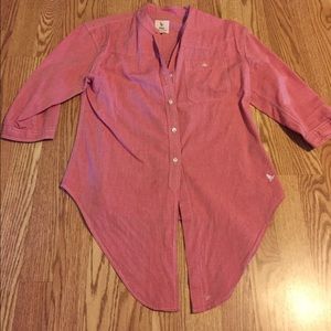 MIH tie bottom button down shirt
