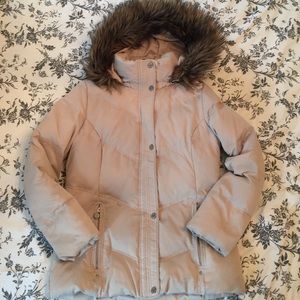 Calvin Klein down coat with faux fur hood