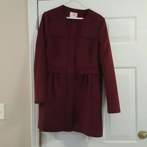 Once worn burgundy wool coat from Loft