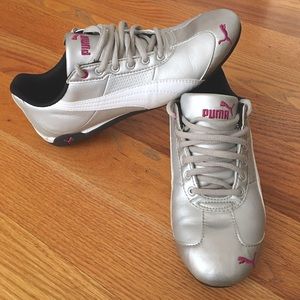 Women's silver Puma shoes