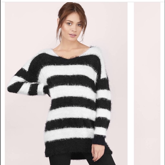 Tobi fuzzy striped sweater