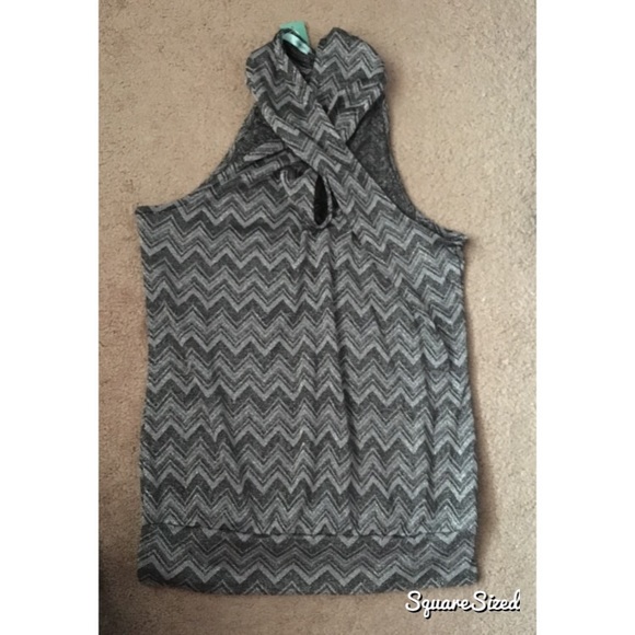 NWT Maurices metallic chevron cross front top - Picture 2 of 4