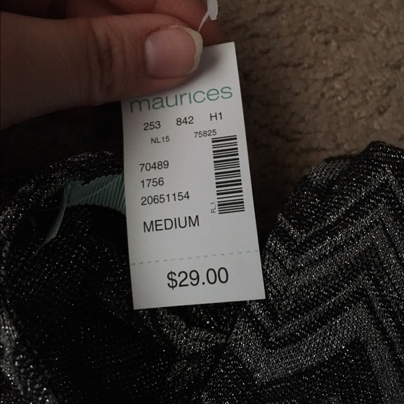NWT Maurices metallic chevron cross front top - Picture 4 of 4