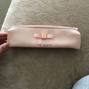 Ted baker nude pink bow pencil case.
