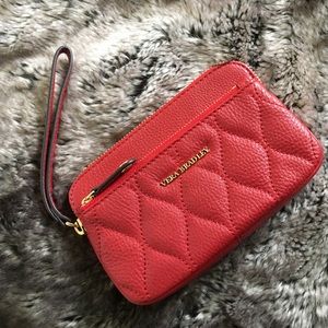 Red Leather Wristlet