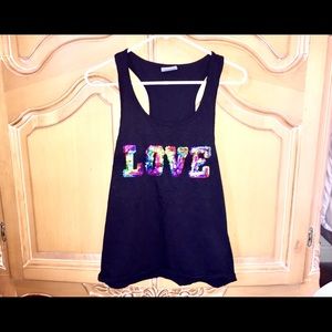 NWOT NEVER WORN Razorback LOVE sequin tank top