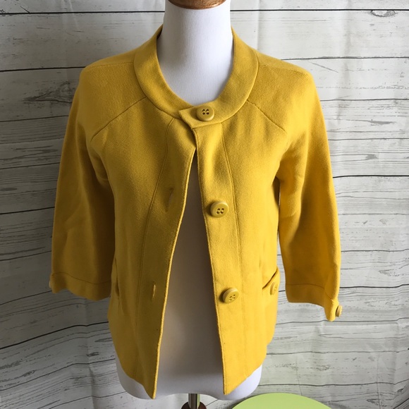 J. Crew Mustard Yellow Cropped Cardigan