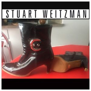 Stuart Weitzman patent leather ankle boots