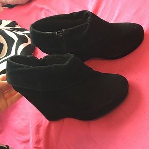 Madden Girl Elsie Black Wedge Booties
