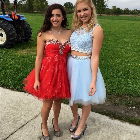 Blue 2 Piece Homecoming Dress - Picture 4 of 4