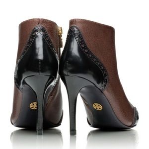 Tory Burch Brown Black Booties 6 1/2