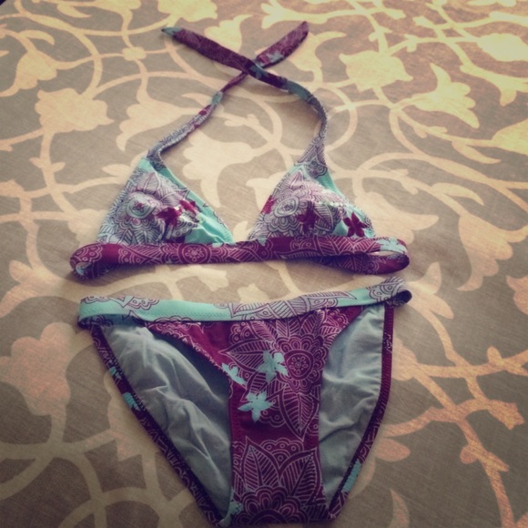 Purple and aqua swimsuit