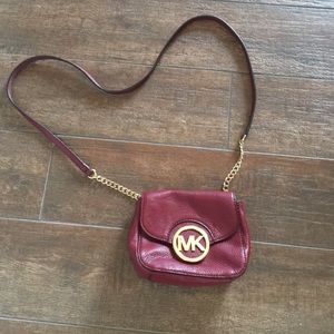 Michael Kors burgundy small cross body purse