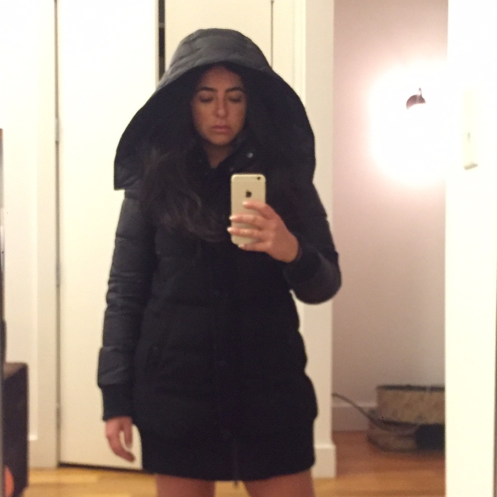Uniqlo black down coat