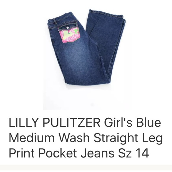 Lilly Pulitzer Other - LILLY PULITZER GIRL'S PRINT POCKET JEANS SZ 14 Lilly Pulitzer Other - LILLY PULITZER GIRL'S PRINT POCKET JEANS SZ 14