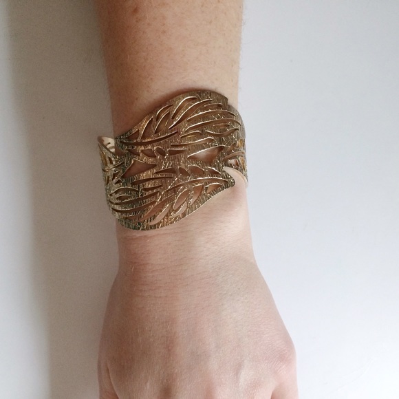 Gold leaf design cuff