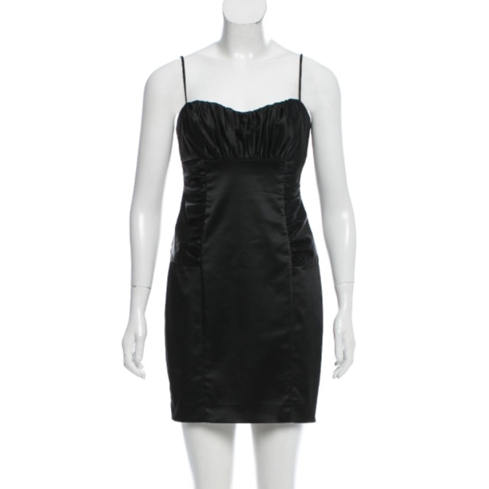David Meister Black Satin Dress