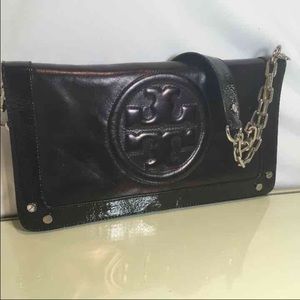 Authentic designer Tory burch black bag clutch