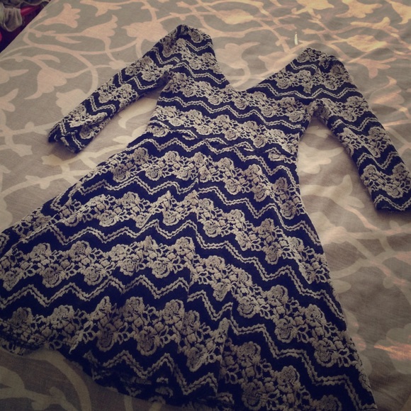 Black and white lace dress