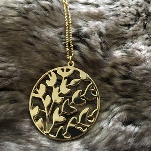 Gold Tone Long Pendant Necklace