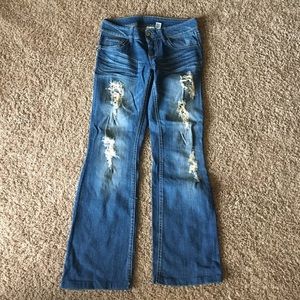 Glittery Distressed Jeans