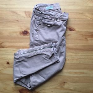 Size 25 ankle zip tan Gap jeans