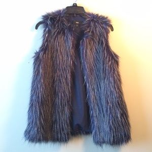 Blue Fur Vest