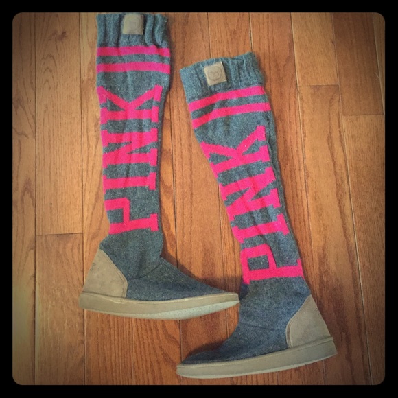 Victoria Secret knit tall slipper shoes