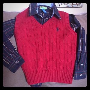 Polo Sweater Vest & Button Up Set Boys 3T