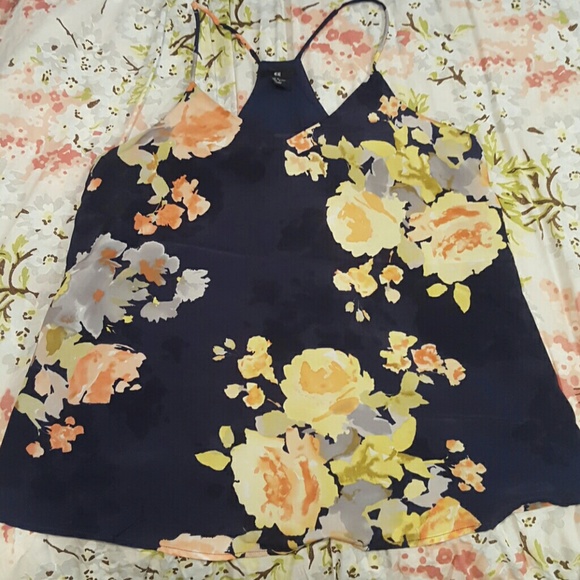 H & M silky floral top, Medium