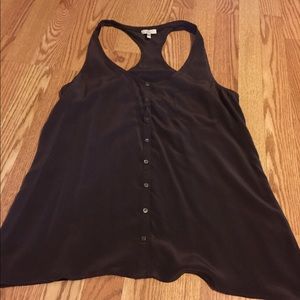 Brown silk tank