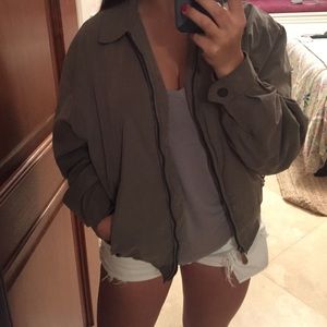 Olive Green/Gray Men's Bomber Jacket