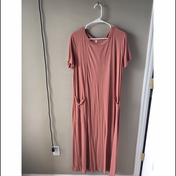 Coral floor length dress