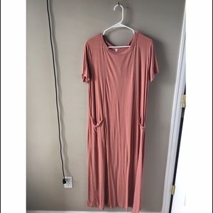 Coral floor length dress