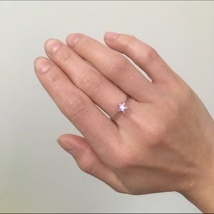 Size 8 star-shaped morganite gemstone ring